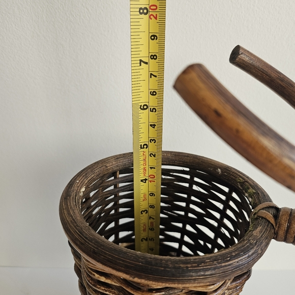 Vintage Bamboo & Wicker TRICYCLE Plant Stand Boho Decor Rattan Bike - Picture 6 of 8